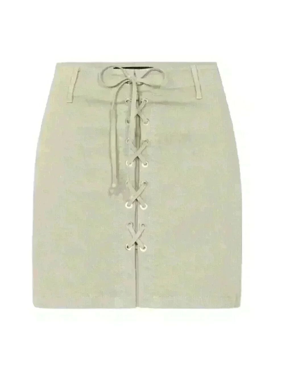 J Brand Cream Lace-Up Mini Skirt